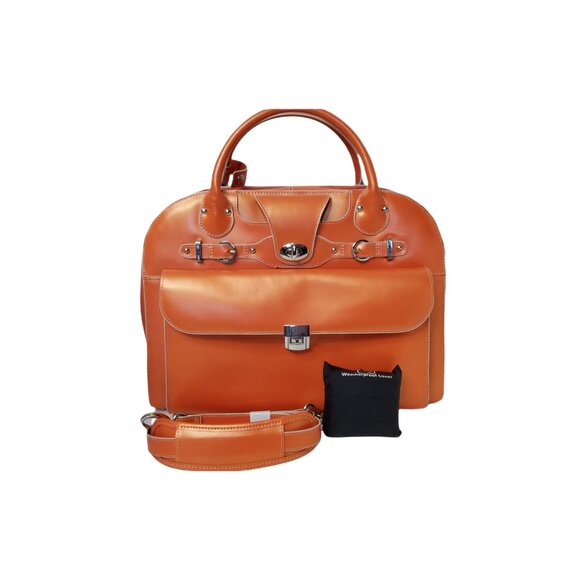 mcklein usa roseville ladies 15"h X 11"w rolling with detachable cowhide leather - Picture 6 of 10